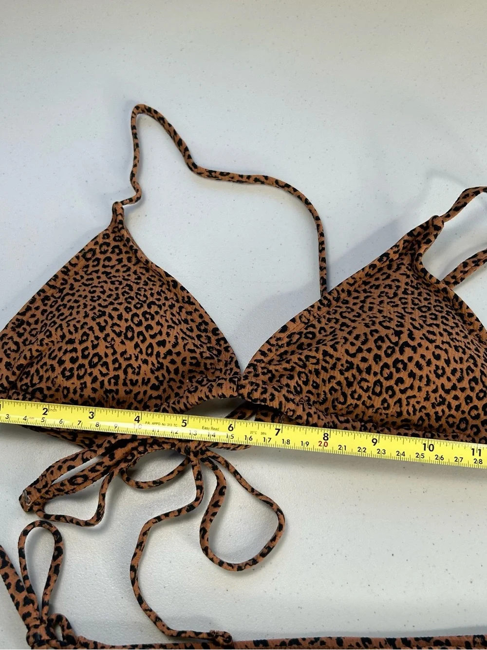 Xhilaration Youth Leopard Print Ribbed Triangle Bikini Set Medium